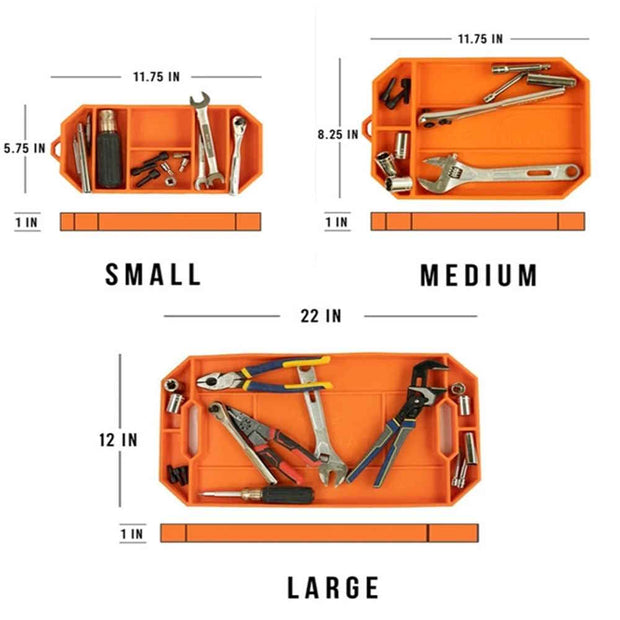 Grypmat Plus Automotive & DIYer Non-slip, Non-magnetic Tool Box Organizer  Optimize Workflow with Tool Tray Grip Mat (PRO-Orange)